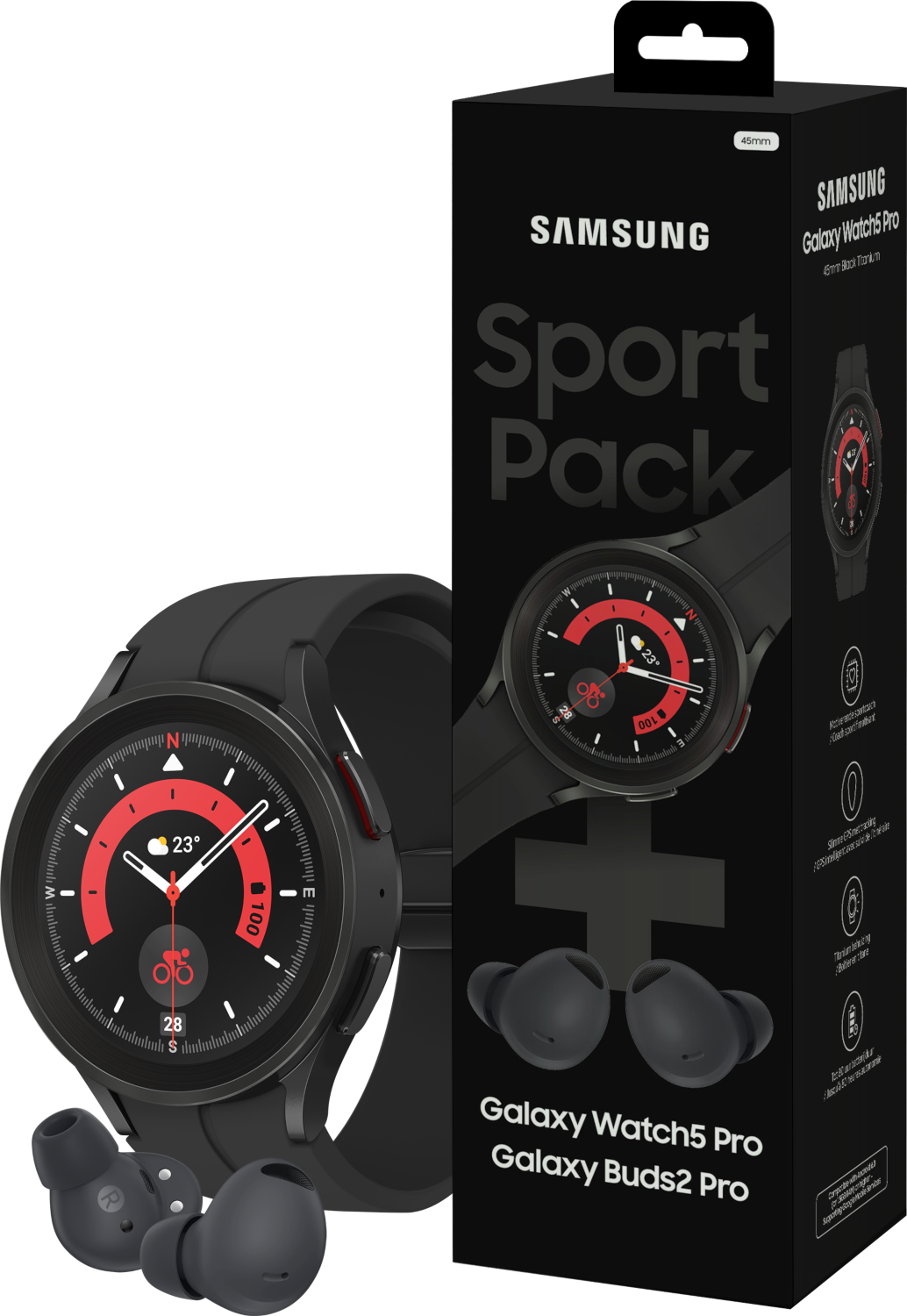 SAMSUNG Galaxy Watch 5 Pro 45 mm + Buds Pro 2 Black (F-SM-R920NZB)