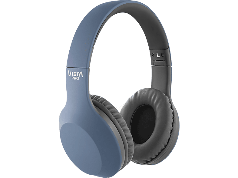 Auriculares inalámbricos  Vieta Pro Way 2, De diadema, Bluetooth 5.0,  Micrófono, Hasta 40 horas, Radio FM, Azul