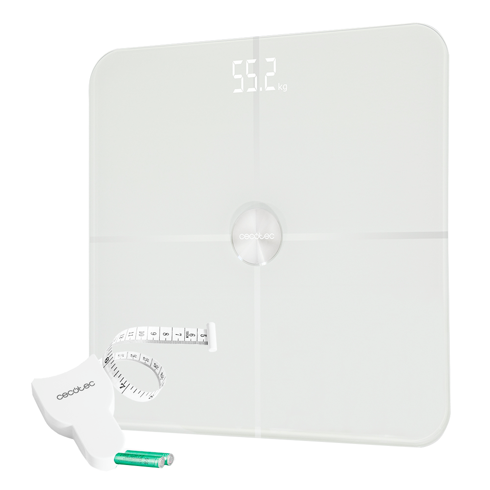 Báscula de baño - Cecotec Surface Precision 9600 Smarth Healthy, Peso máximo 180 kg, Graduación 100g, Blanco