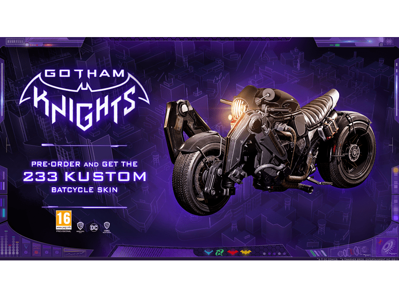 Gotham Knights game advertentie met een motor.