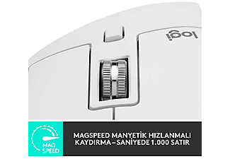 LOGITECH MX Master 3S Performans 8.000 DPI Optik Sensörlü Sessiz Kablosuz Mouse - Beyaz_3