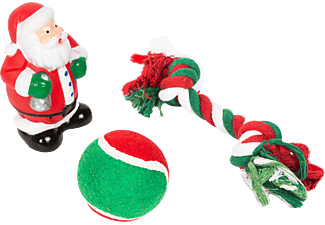 FAMILY CHRISTMAS Karácsonyi kutyajáték szett - labda, kötél, mikulás