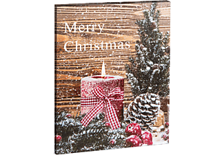 FAMILY CHRISTMAS LED fali kép, Merry Christmas, 40 x 30 cm, 1 LED, melegfehér (58459)