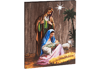 FAMILY CHRISTMAS LED fali kép, Betlehem, 30 x 40 cm, 1 LED, hidegfehér (58462)
