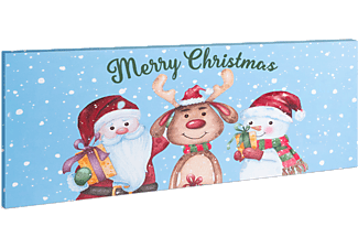 FAMILY CHRISTMAS LED fali kép, Merry Christmas, 70 x 30 cm, 6 LED, melegfehér (58464)