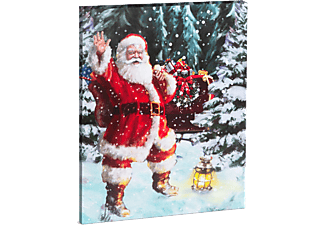FAMILY CHRISTMAS LED fali kép, Mikulás, 40 x 30 cm, 1+20 LED, fehér (58465)