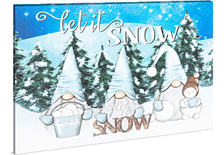 FAMILY DECOR LED fali kép, Let it snow, manók, 40 x 30 cm, 20 LED, hidegfehér (58479)