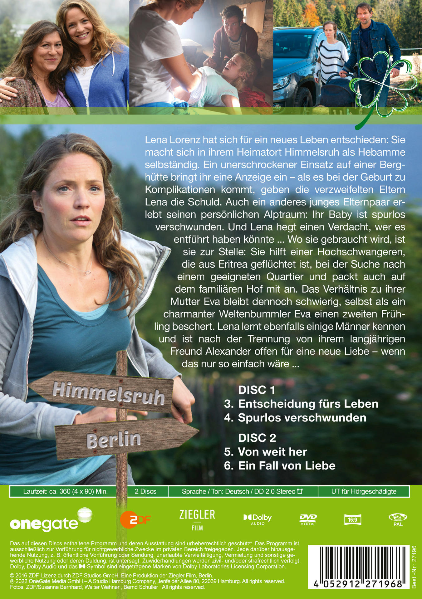 Rückseite einer DVD-Hülle mit deutschem Text. Zeigt Cover-Art und Disc-Details.