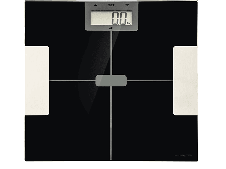 Báscula de baño - ok. OPS 15422, 150 kg, Vidrio negro
