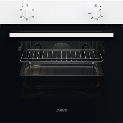 Horno - Zanussi ZOHNB0W2, 56 l, Multifunción, Independiente, Esmalte fácil de limpiar, 60 cm, Blanco