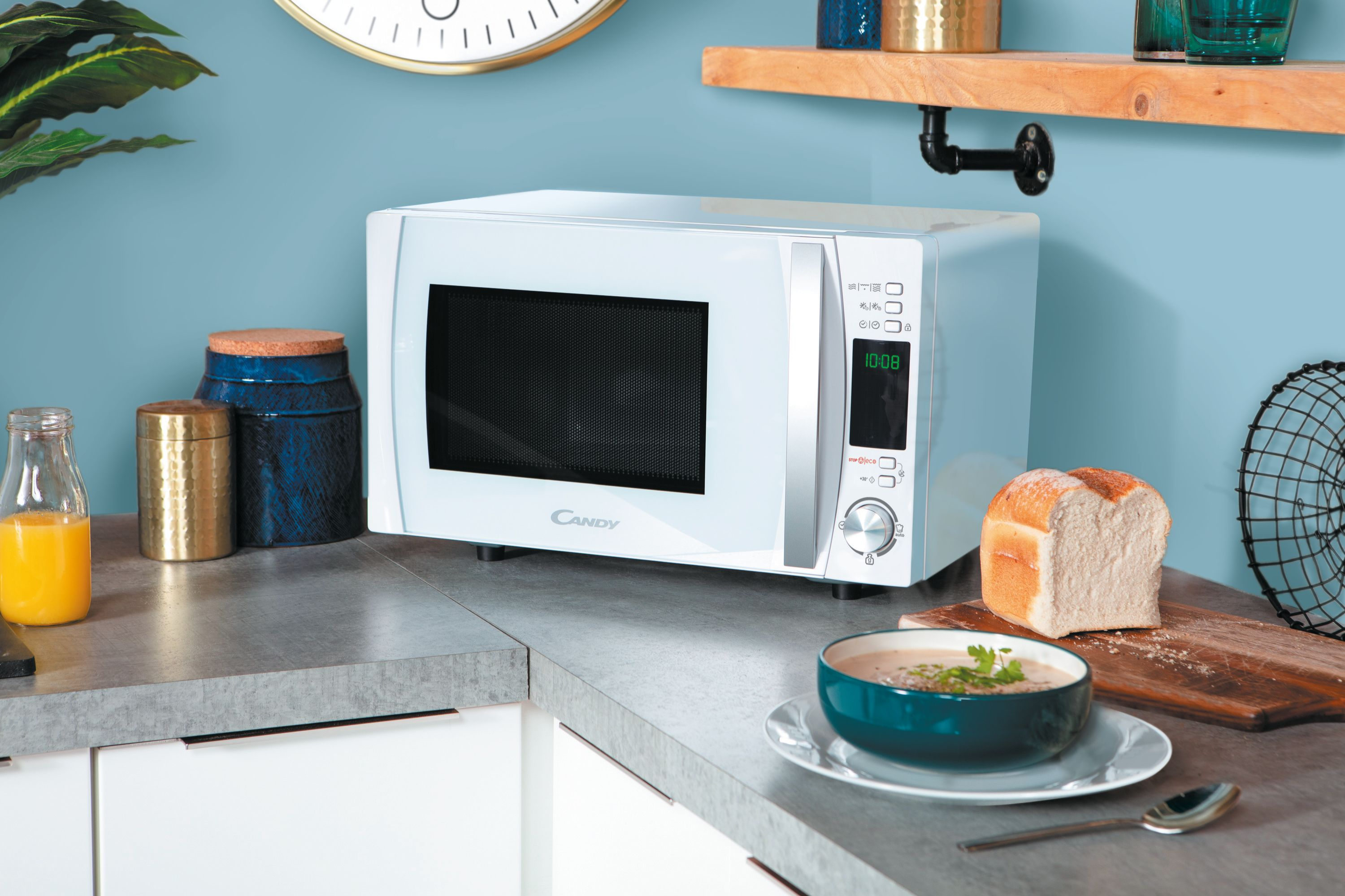 Microondas - Candy COOKinAPP CMXG20DW, Grill, 700W, 5 niveles, Descongelación, 20l, Blanco