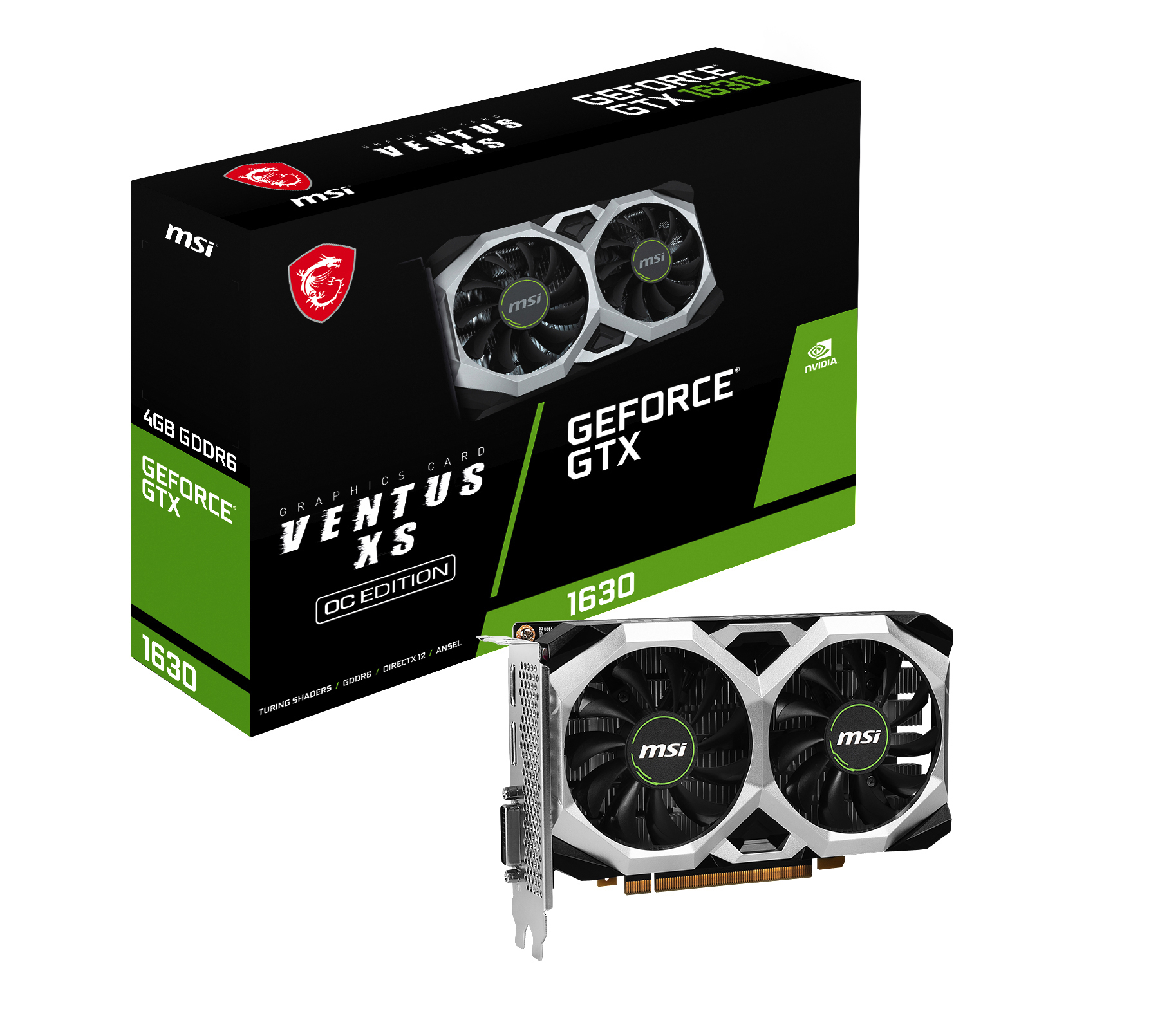 MSI GeForce GTX 1630 VENTUS XS 4G OC (NVIDIA, Grafikkarte)