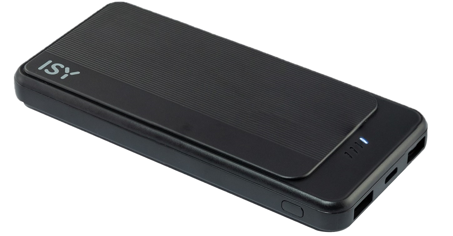 ISY IPP-10000-C-BK powerbank, 10.000 mAh - fekete