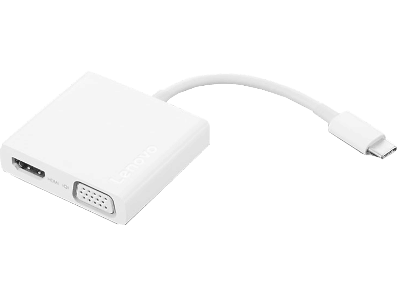 Adaptador - Lenovo USB C 3-in-1 Hub ROW, HDMI, VGA, 3.0, Blanco
