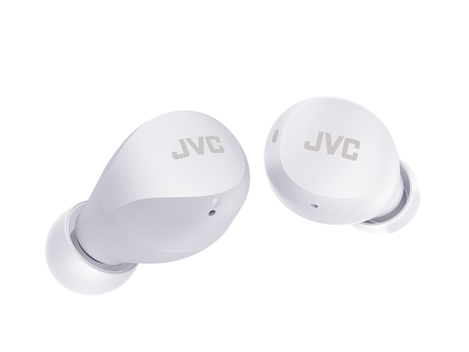 Auriculares True Wireless - JVC Gumy Mini HA-A6T, Control táctil, Autonomía 23 horas, Compatible con asistente de voz, IPX4, Blanco + Estuche de carga