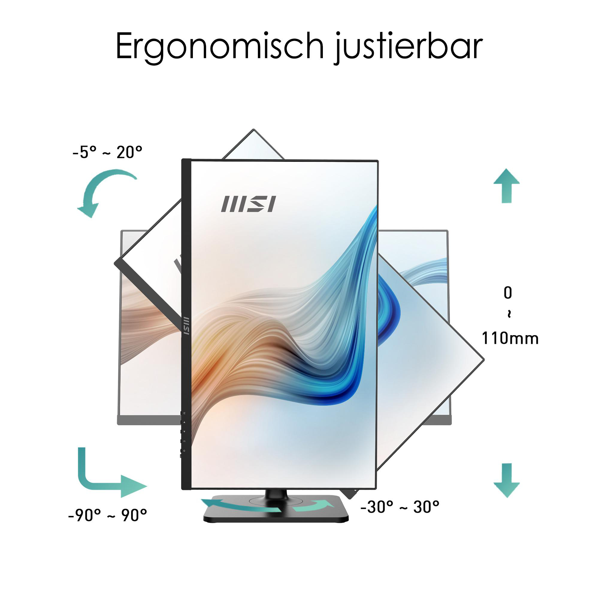 MSI MODERN MD241PDE 23,8 Zoll  Full-HD  Monitor  5 ms Reaktionszeit  