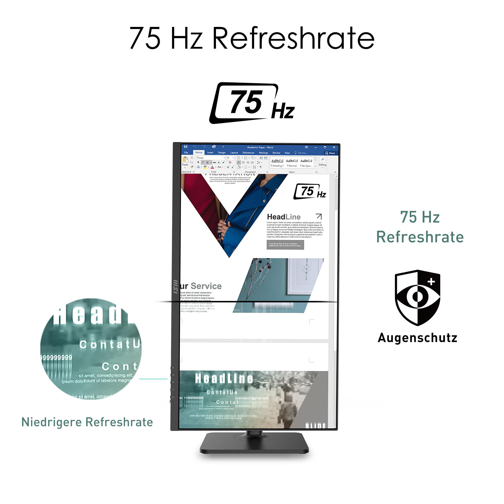 MSI MODERN MD271QPDE 27 Zoll  WQHD  Monitor  5 ms Reaktionszeit  