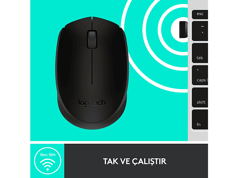 LOGITECH M171 USB Alıcılı Kablosuz Kompakt Mouse - Siyah_8