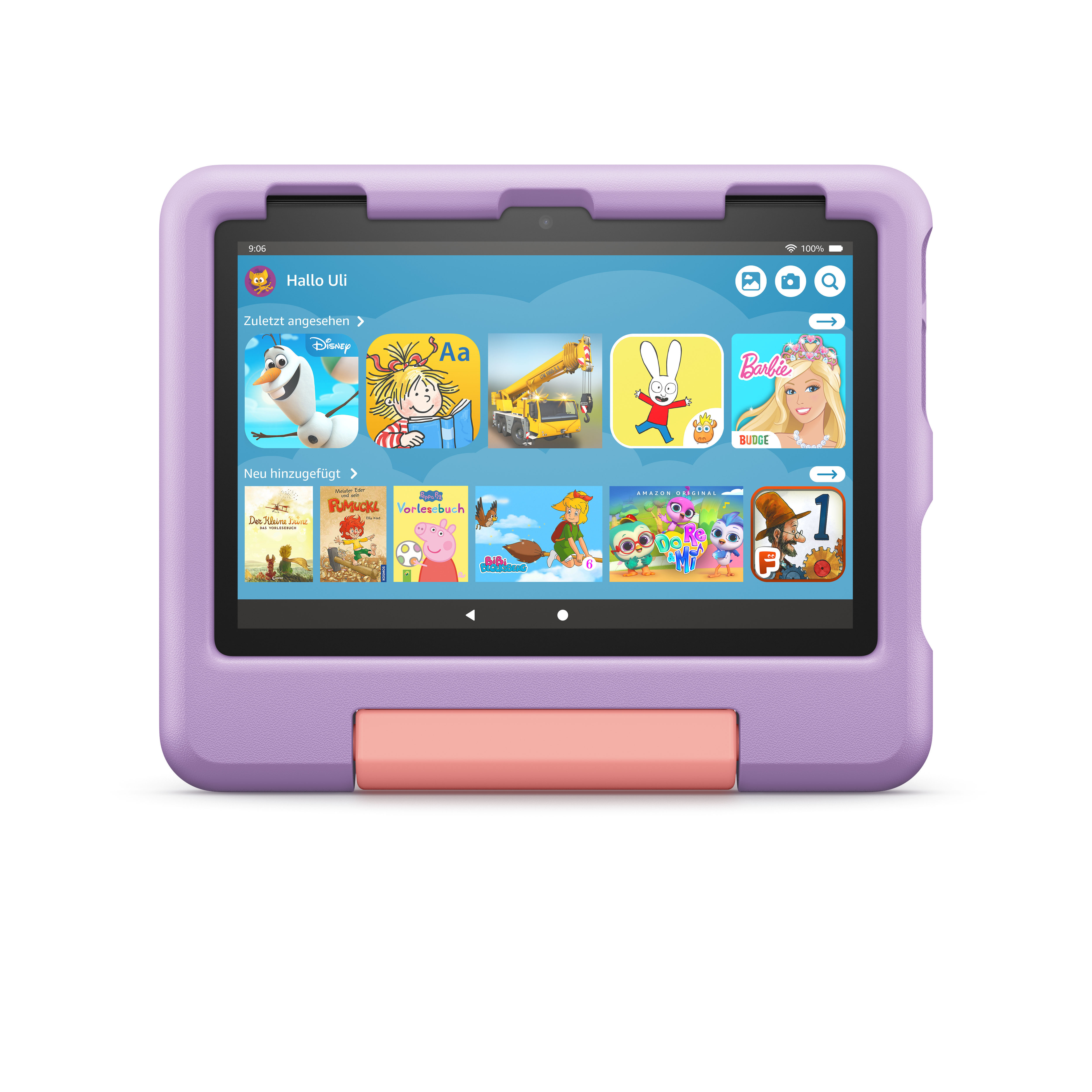 Farbton Kids 32 Tablet, Hülle mitgelieferte Purple 8 (2022), Zoll, in Schwarz, AMAZON 8 GB, HD Fire