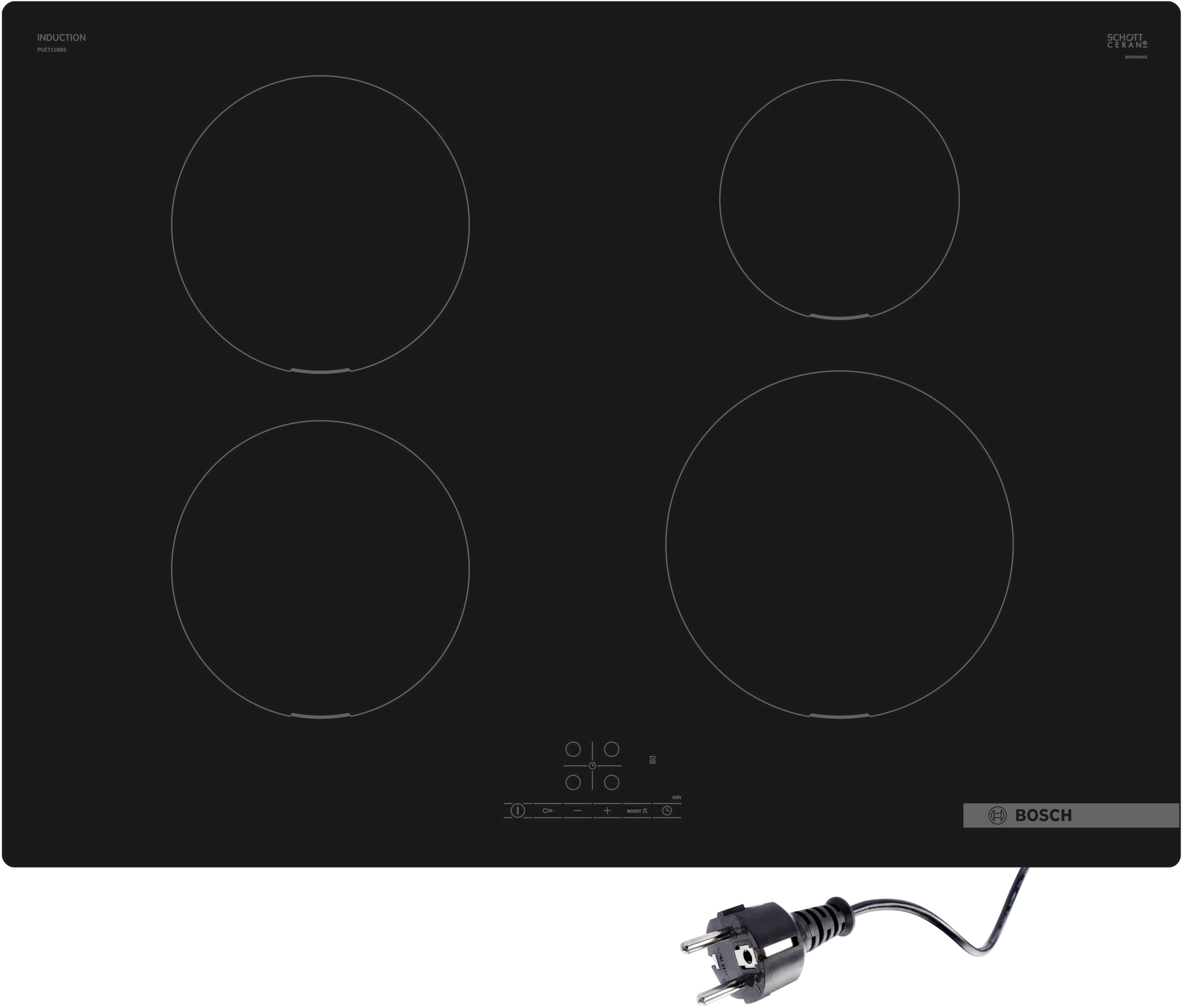 Bosch PUE711BB5D Inductie inbouwkookplaat Zwart