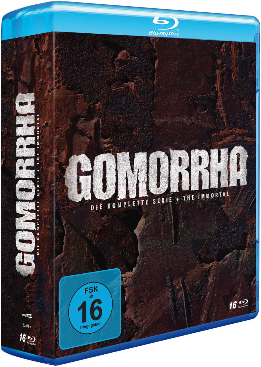 Blu-ray-Disc-Box von 'Gomorrha', mit blauem Gehäuse und dem Filmtitel.