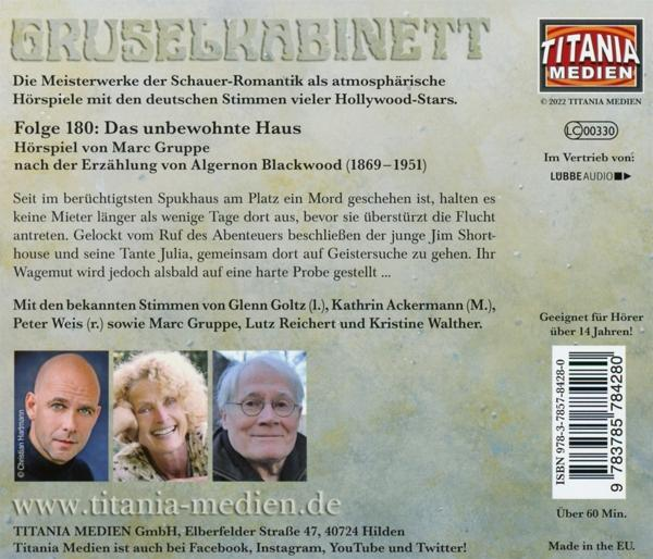 Gruselkabinett - Das unbewohnte Haus - Folge 180  - (CD)