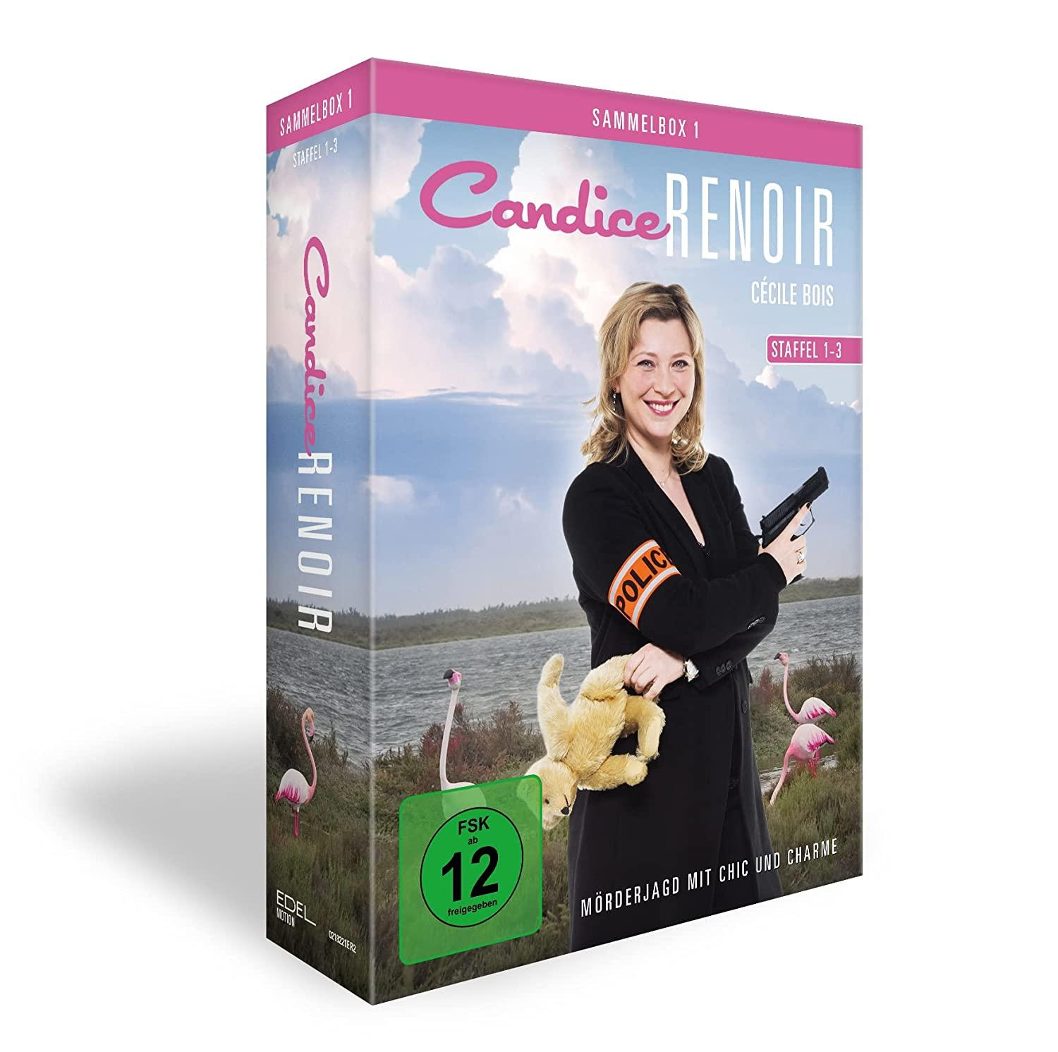 DVD-Box-Set mit einer Frau, die eine Waffe hält, Text auf Französisch und einem szenischen Hintergrund.
