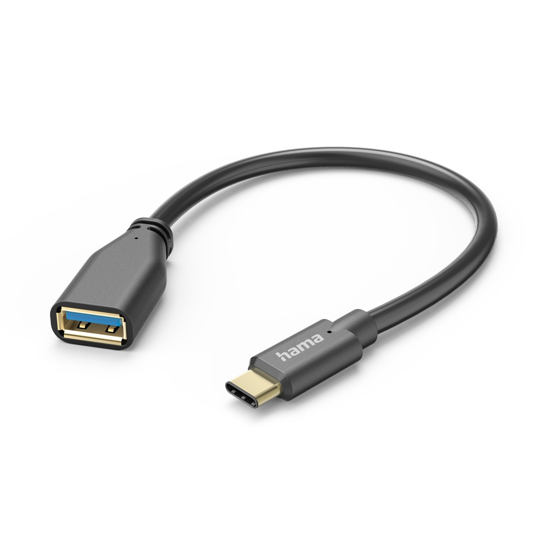 HAMA USB-A-Buchse auf OTG Schwarz USB-C-Stecker Adapterkabel,