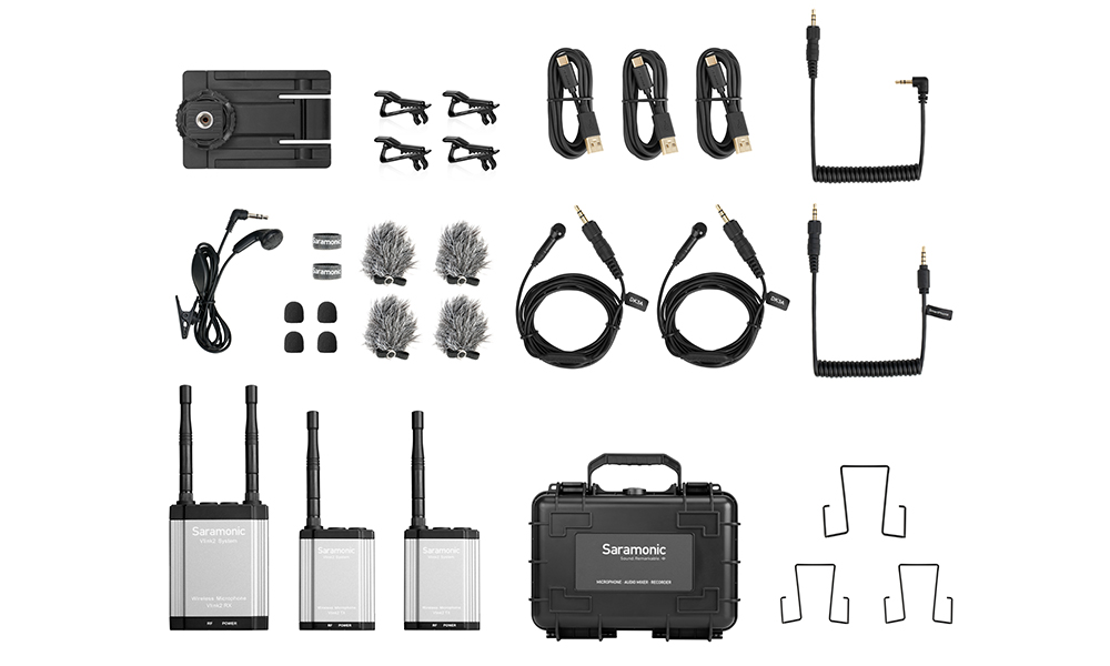 SARAMONIC Vlink2 Kit2 Kablosuz Yaka Mikrofonu Gri