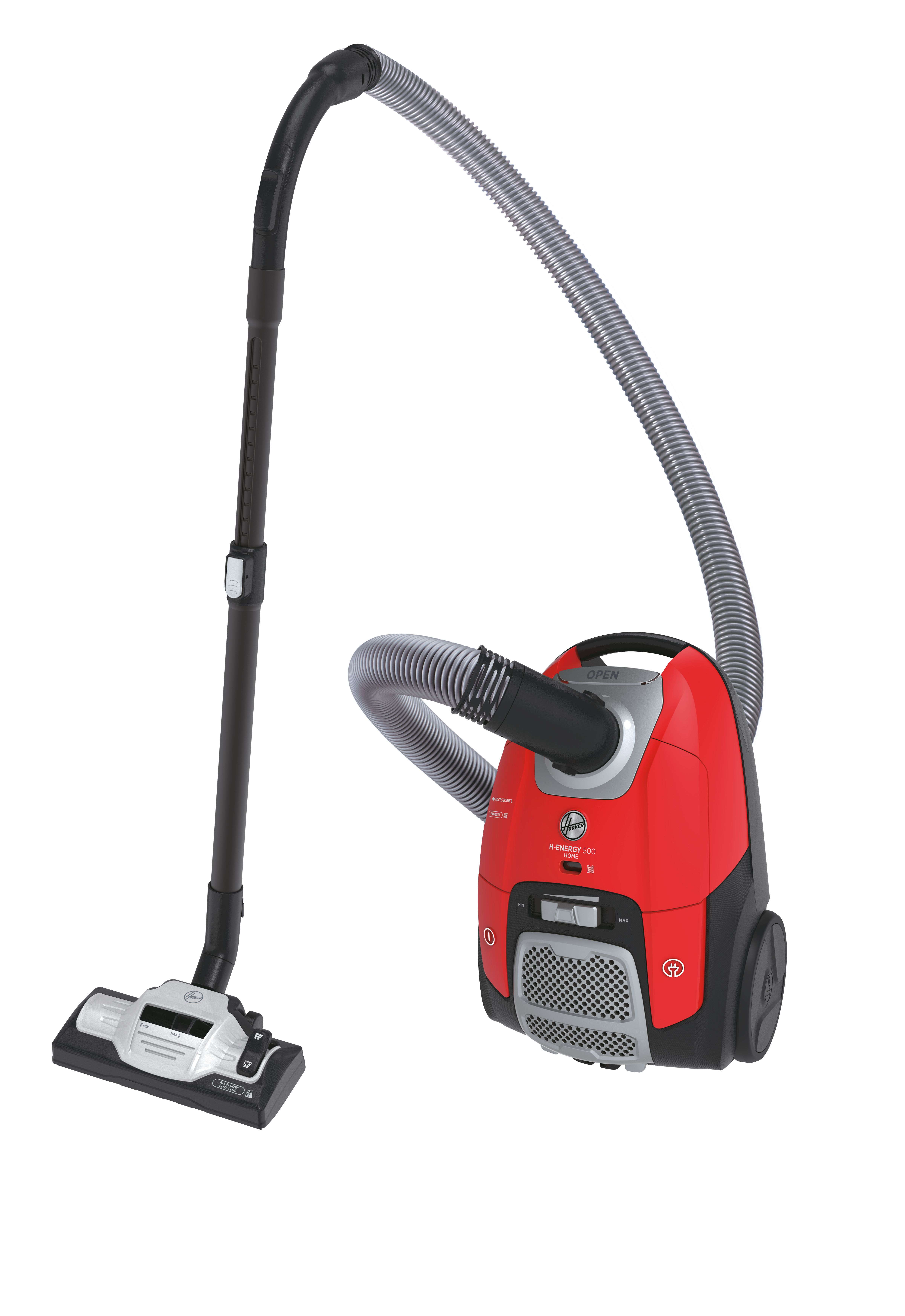 HOOVER HE510HM 011 porzsákos porszívó, 700 W, 3,5 literes porzsák, piros