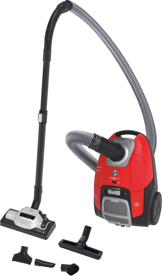 HOOVER HE510HM 011 porzsákos porszívó, 700 W, 3,5 literes porzsák, piros