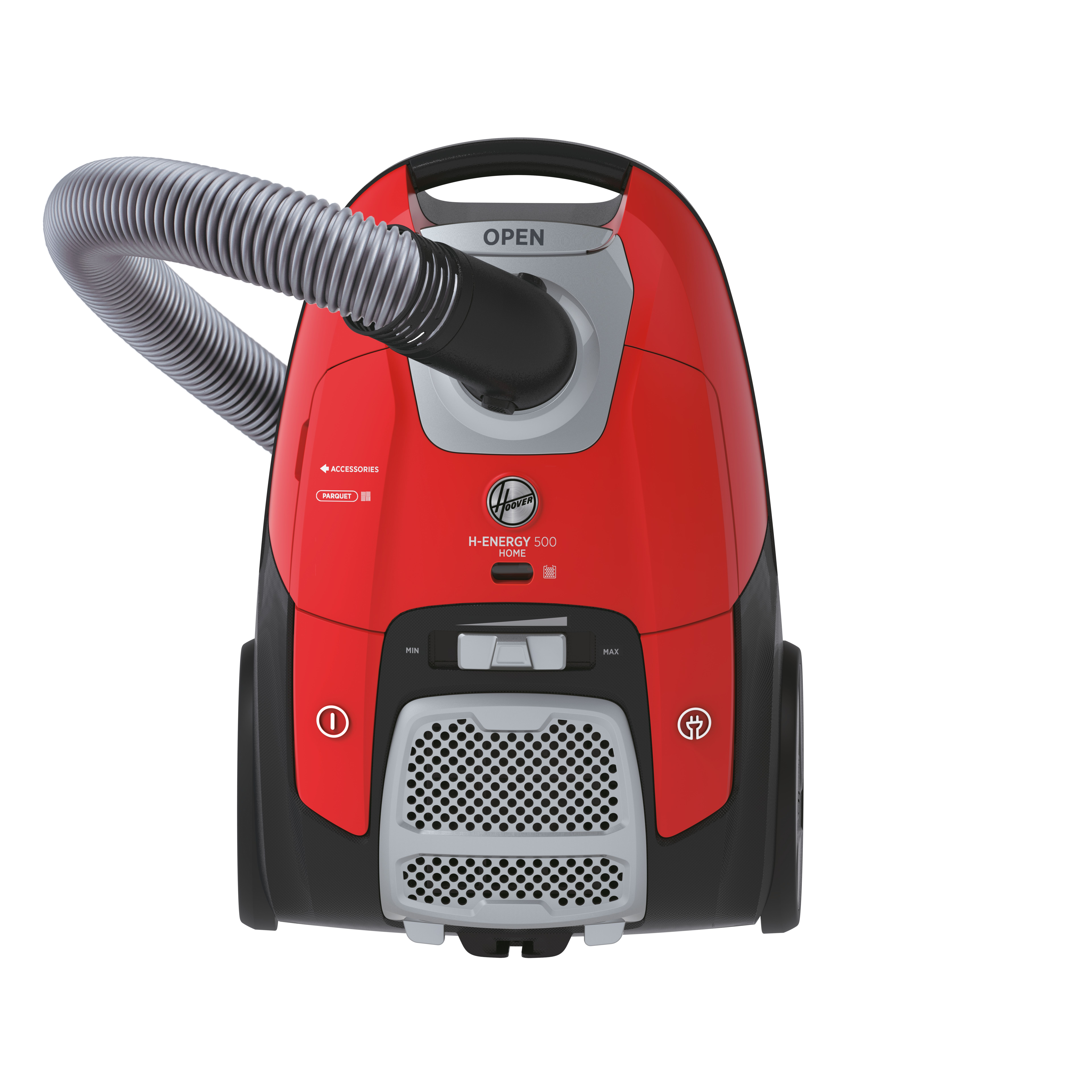HOOVER HE510HM 011 porzsákos porszívó, 700 W, 3,5 literes porzsák, piros