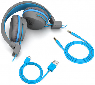 JLAB JBUDDIES KIDS WRLS GREY/BLUE Over-ear Casque audio sans fil Bleu