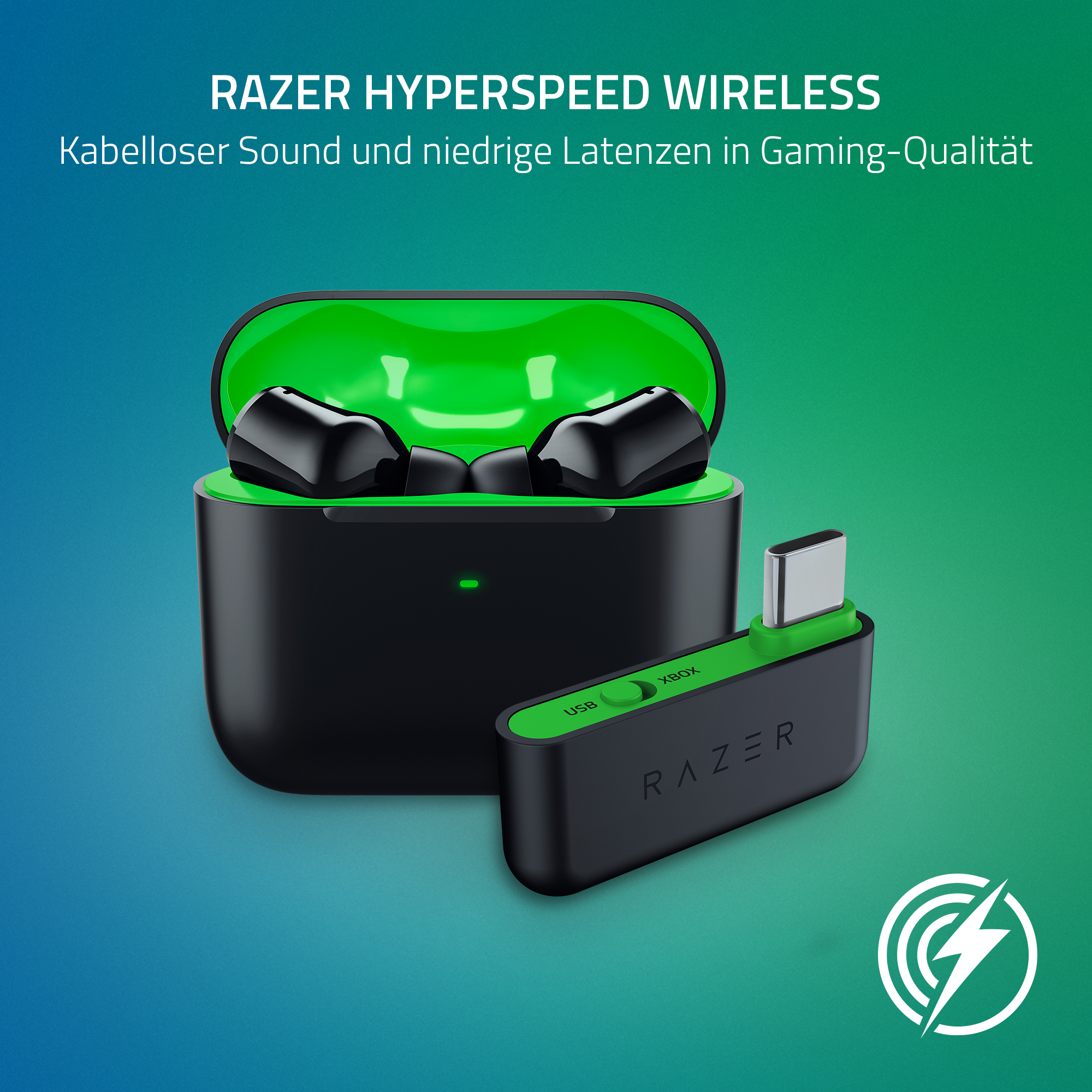 RAZER Hammerhead HyperSpeed für Xbox - Schwarz, In-ear Gaming 