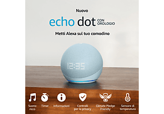 ASSISTENTE VOCALE AMAZON Echo Dot 5 con orologio
