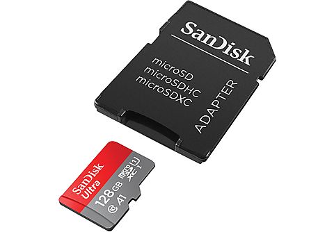 SANDISK 128GB Speicherkarte Ultra R140 microSDXC Kit, Bis 140MB/s, UHS-I U1, A1, Class 10