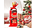 FAMILY CHRISTMAS karácsonyi italos üveg dekor, szalaggal, rénszarvas, poliészter, 32 x 12,5 cm (58727C)