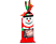FAMILY CHRISTMAS karácsonyi italos üveg dekor, szalaggal, hóember, poliészter, 32 x 12,5 cm (58727B)
