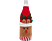 FAMILY CHRISTMAS karácsonyi italos üveg dekor, 3D, rénszarvas, poliészter, 27 x 12 cm (58728C)