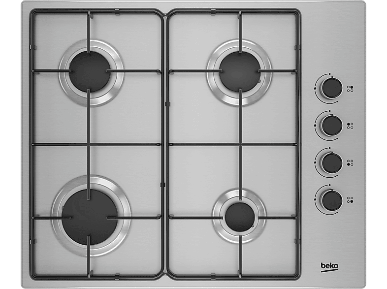 Beko HIGG 64103 SXN, 4 zonas, Gas Natural, 61 cm, Inox