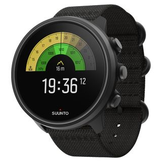 SUUNTO Baro 9 Titanium Multisportuhr Nylon-Textil, 24 mm, Charcoal Black Titanium