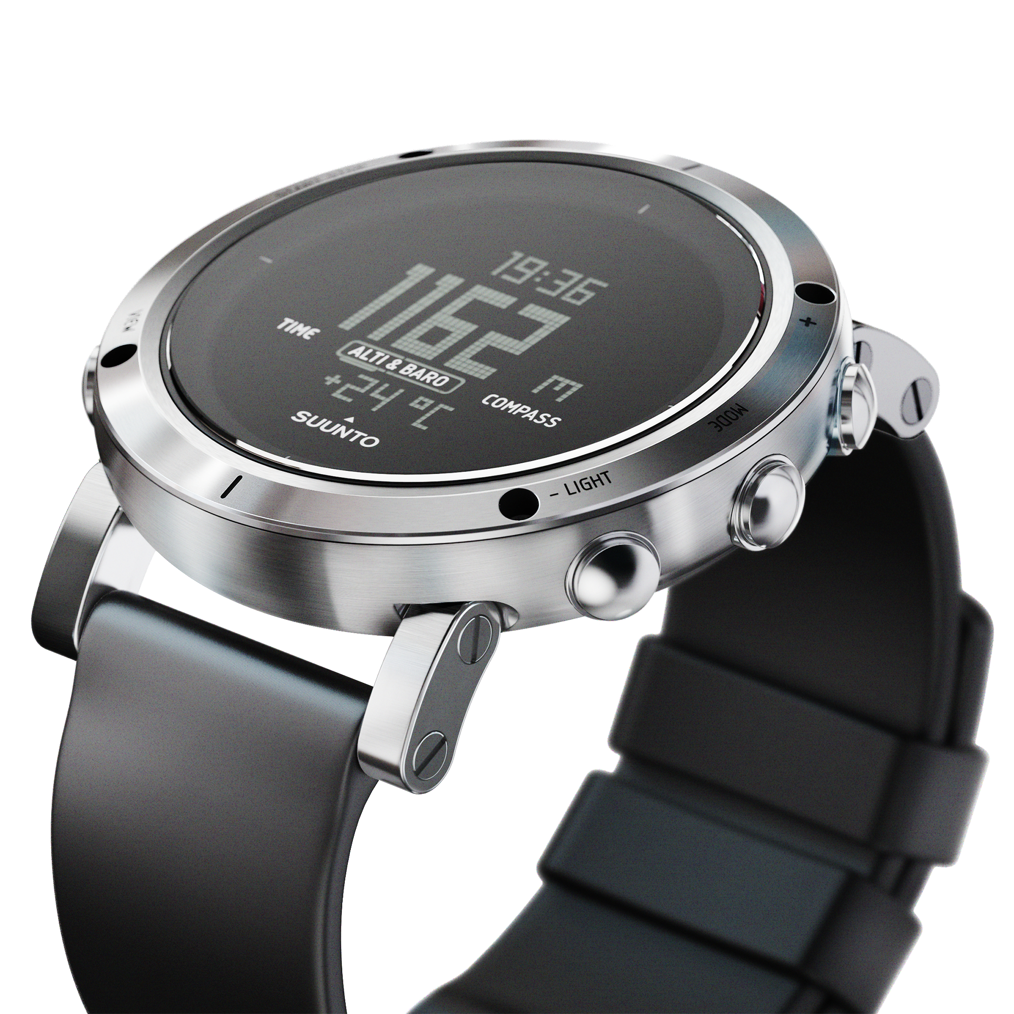 SUUNTO Core Brushed Steel Outdoorwatch Edelstahl, Saphirkristall Silikon, M: 130–215mm, Brushed Steel