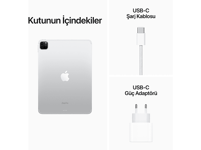 APPLE 4.Nesil iPad Pro 11" (M2 Çip) WIFI+Cellular 1TB Tablet Gümüş MNYK3TU/A_9