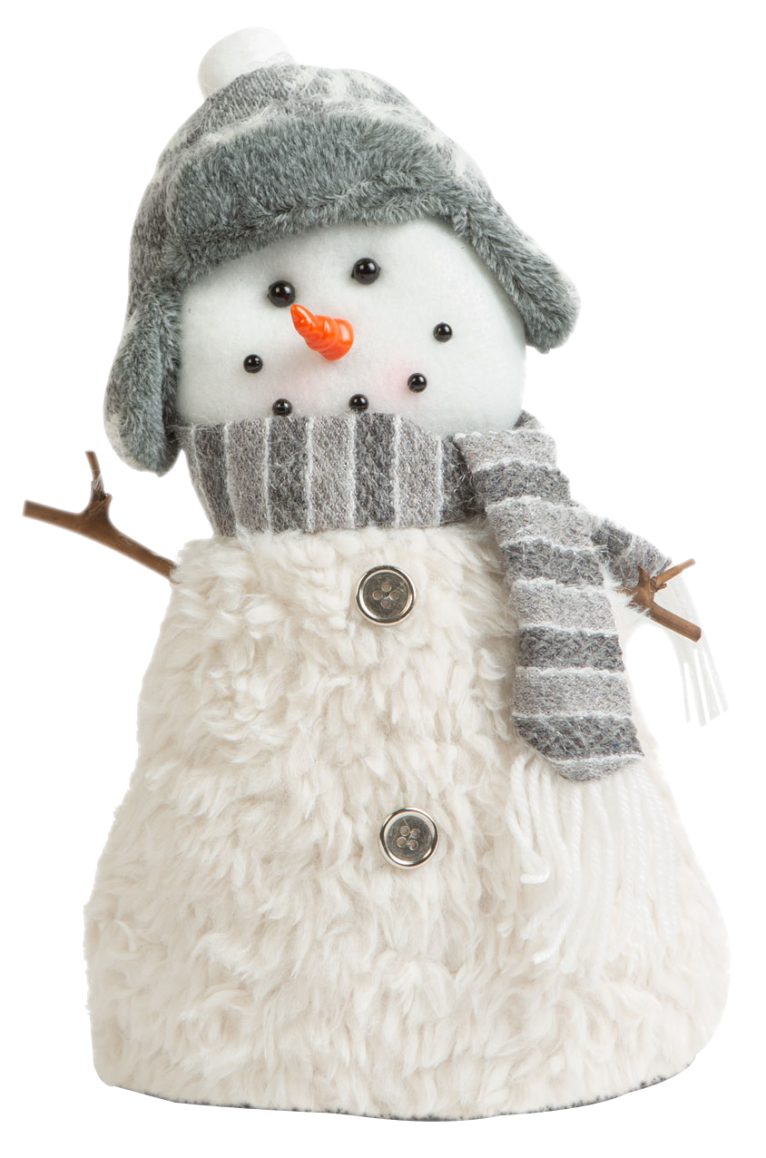 FAMILY CHRISTMAS Karácsonyi hóember dekoráció - bot kezekkel, sapkában 35 x 22 cm