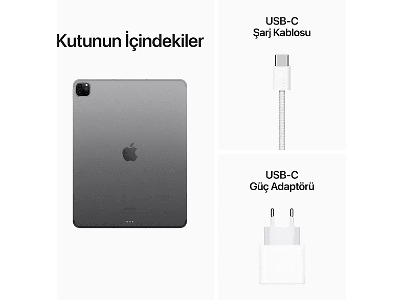 APPLE 6.Nesil iPad Pro 12.9" (M2 Çip) WIFI+Cellular 128GB Tablet Uzay Grisi MP1X3TU/A_9