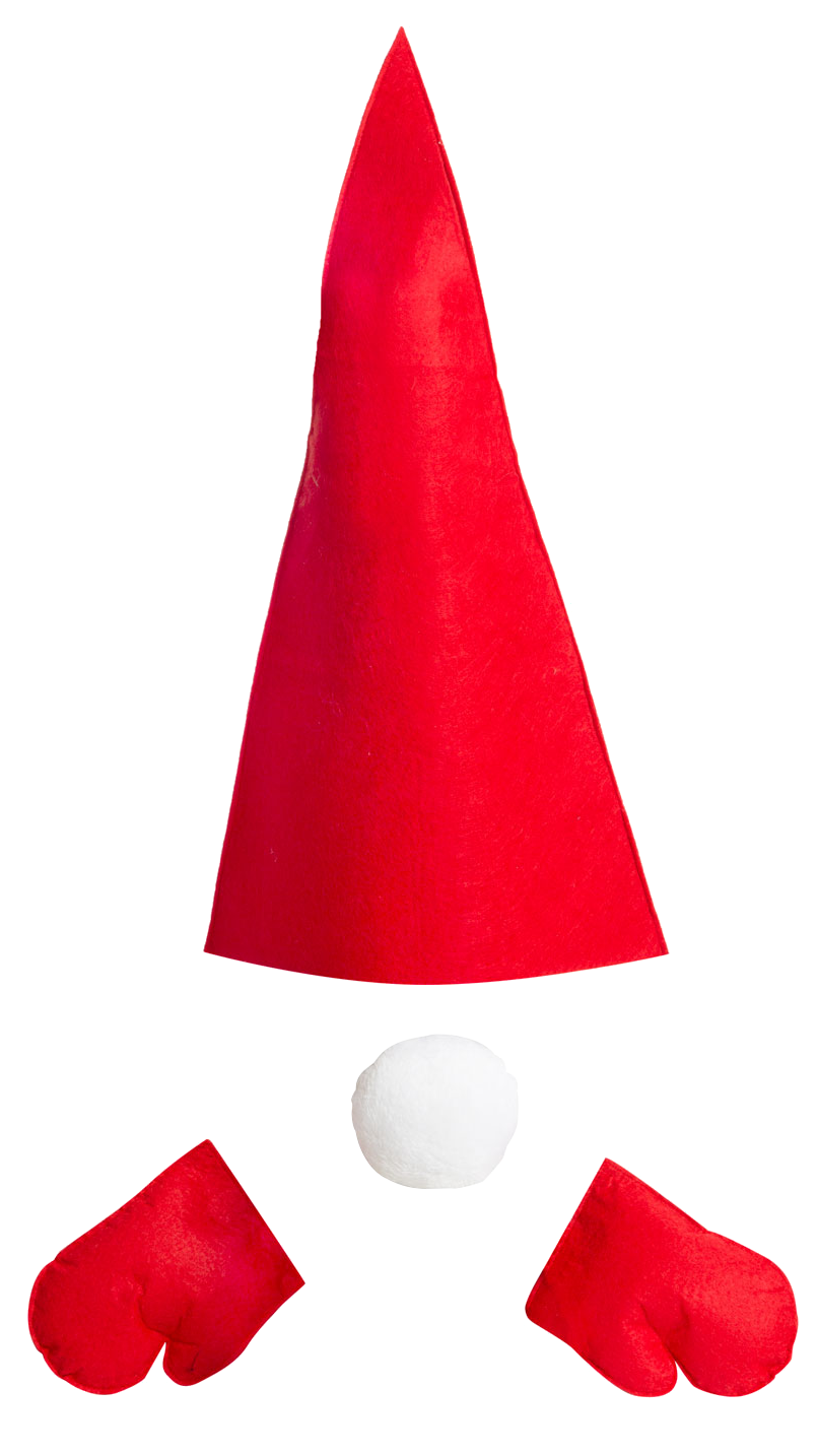 FAMILY CHRISTMAS Manó dekoráció szett tujára - filc, piros 60 x 39 cm