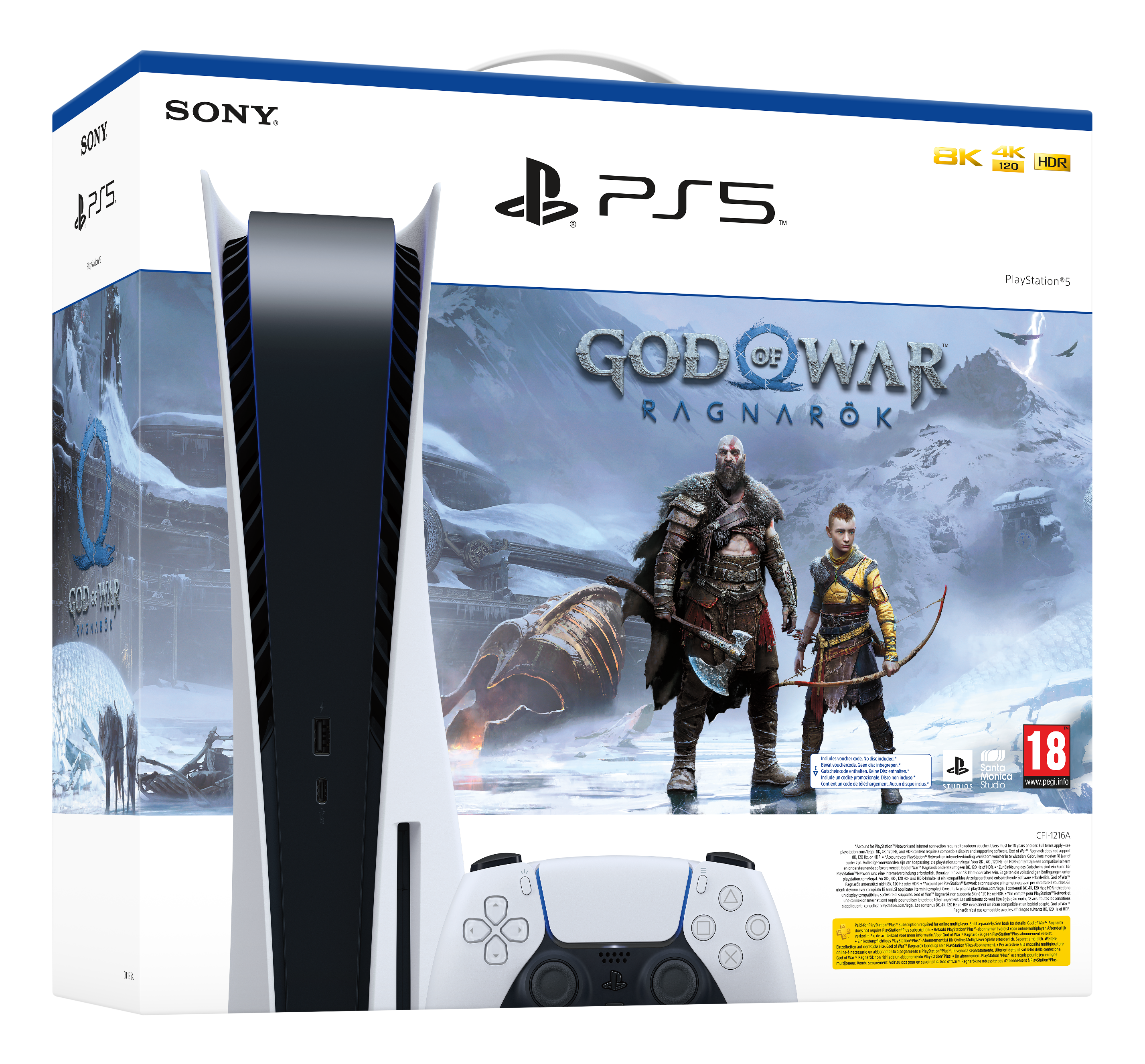 PlayStation 5 + God of War Ragnarök Bundle - Spielekonsole - Weiss/Schwarz