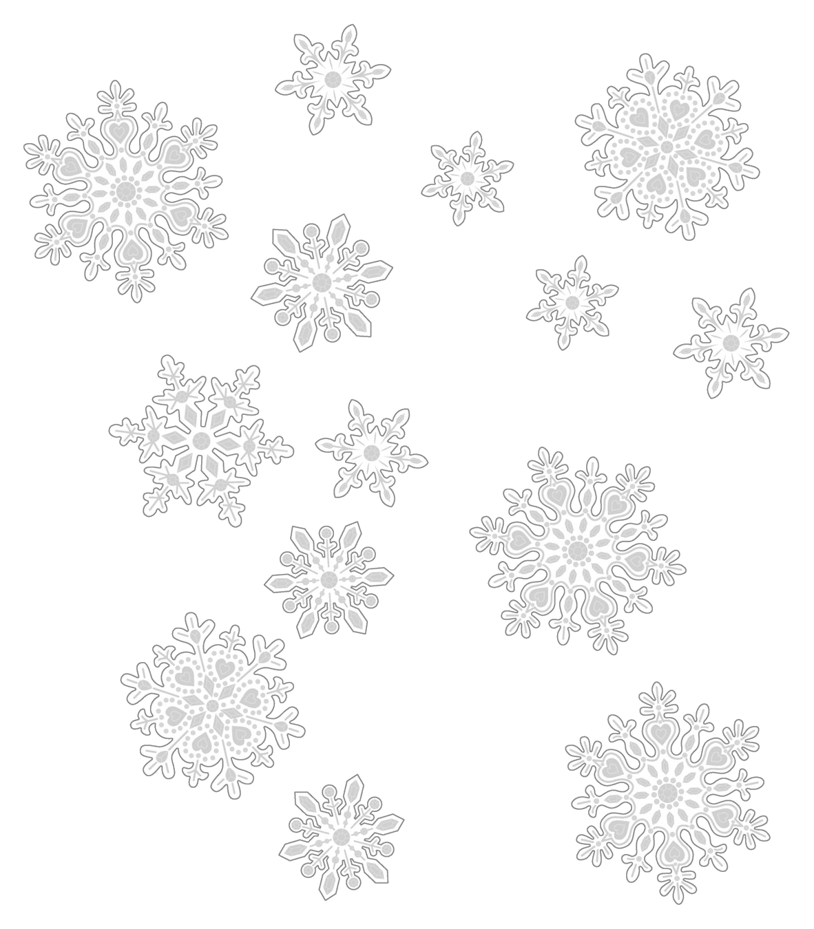 FAMILY CHRISTMAS Karácsonyi ablakdekor szett - jégkristály papír, fehér