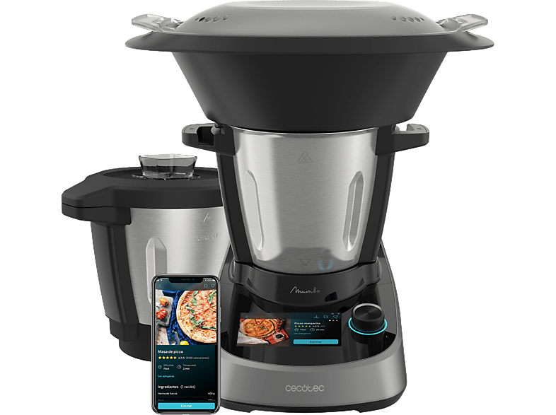 Robot de cocina  Cecotec Olla GM Modelo H Deluxe FRY, Multifunción, 1530  W, 6 L, Programable, Freidora de Aire, Báscula integrada, Negro y Plateado