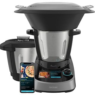 Robot de cocina - Cecotec Mambo Touch con Jarra Habana, 1600W, 3.3 l, 37 Funciones, Wi-Fi, TFT 5”, Negro